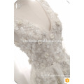 Alibaba Real Picture High Quality Luxury Bling Beaded Flower White Wedding Party Gown